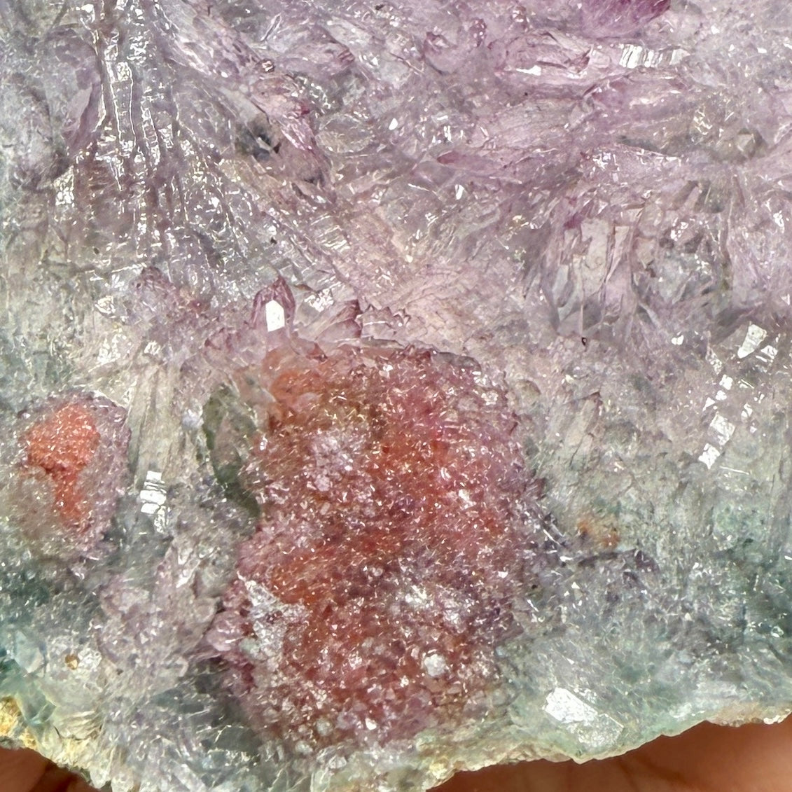 Flower Amethyst Celadonite RARE Cluster High Quality Crystal with Stand 734g