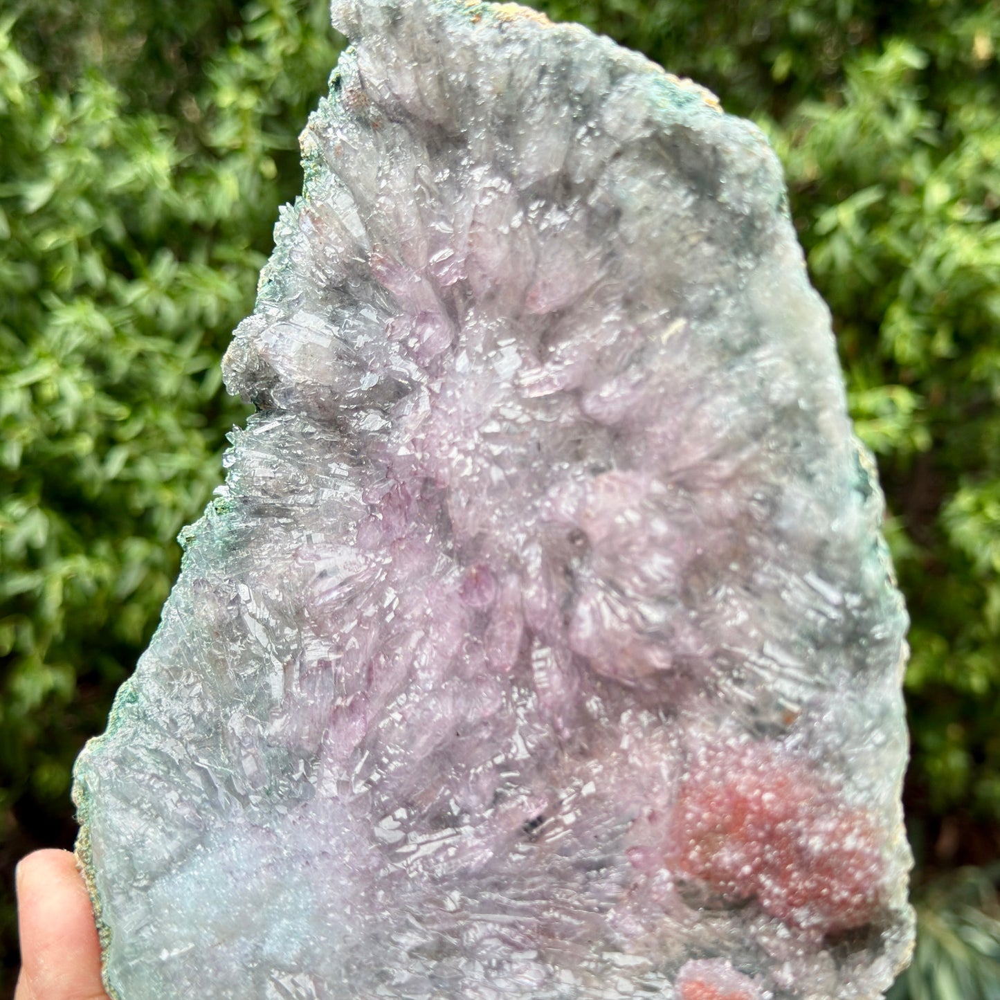 Flower Amethyst Celadonite RARE Cluster High Quality Crystal with Stand 734g