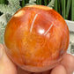 Carnelian in Orca Agate Quartz Sphere Healing Crystal Ball 190g 52mm