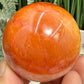 Carnelian in Orca Agate Quartz Sphere Healing Crystal Ball 190g 52mm