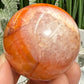 Carnelian in Orca Agate Quartz Sphere Healing Crystal Ball 190g 52mm