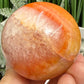 Carnelian in Orca Agate Quartz Sphere Healing Crystal Ball 190g 52mm