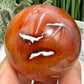 Carnelian in Orca Agate Sphere Healing Crystal Ball 126g 45mm