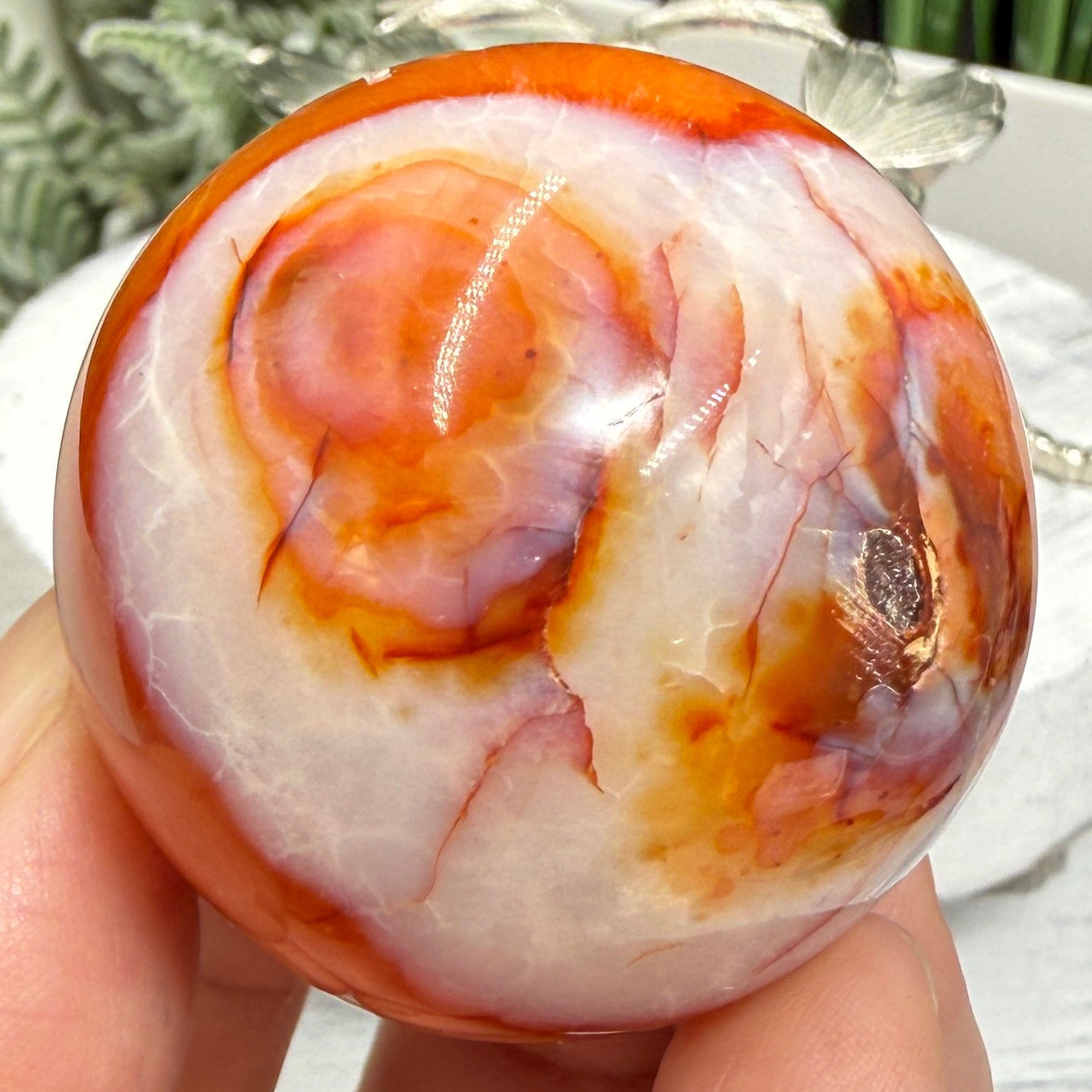 Carnelian Sphere Healing Crystal Ball 100g 41mm