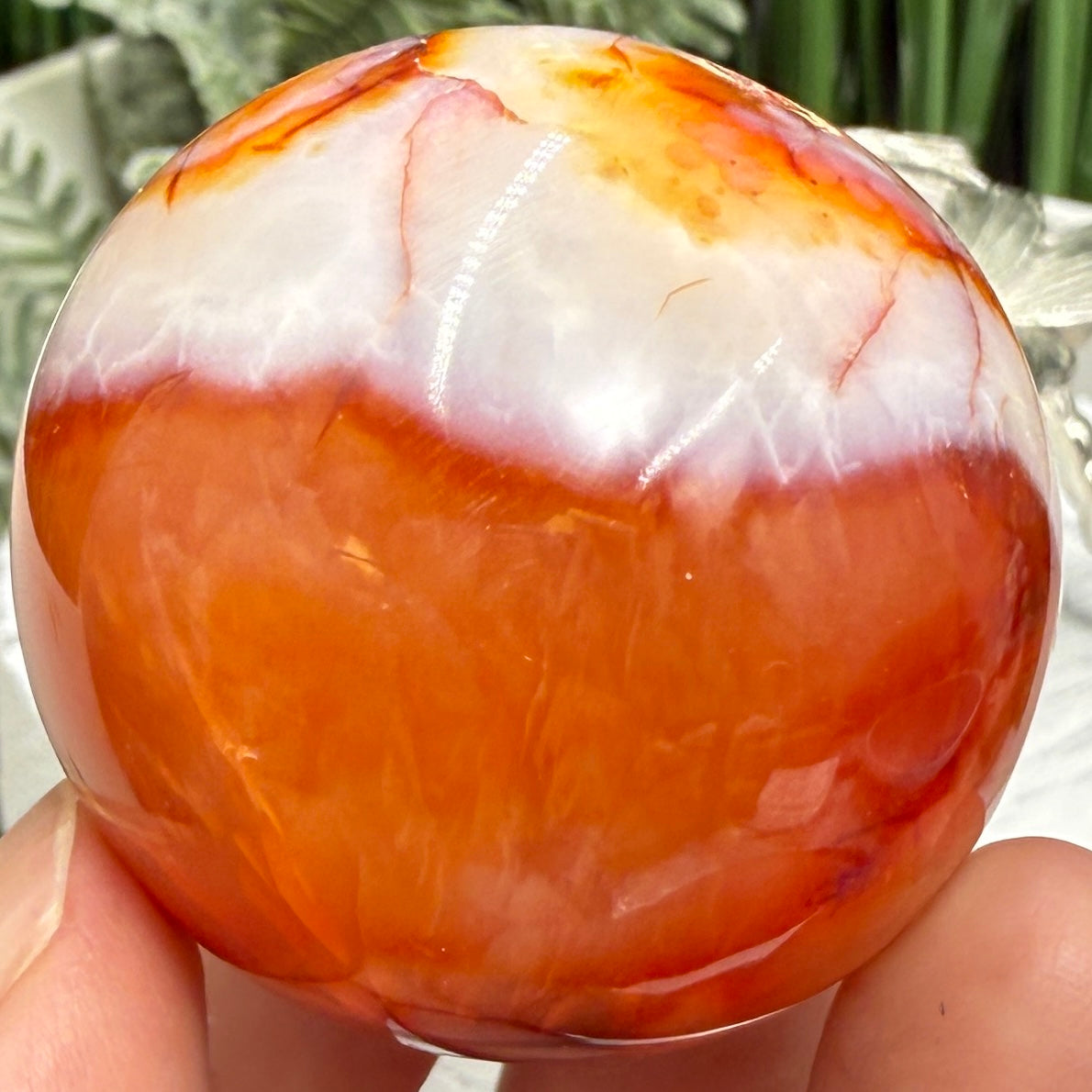 Carnelian Sphere Healing Crystal Ball 100g 41mm