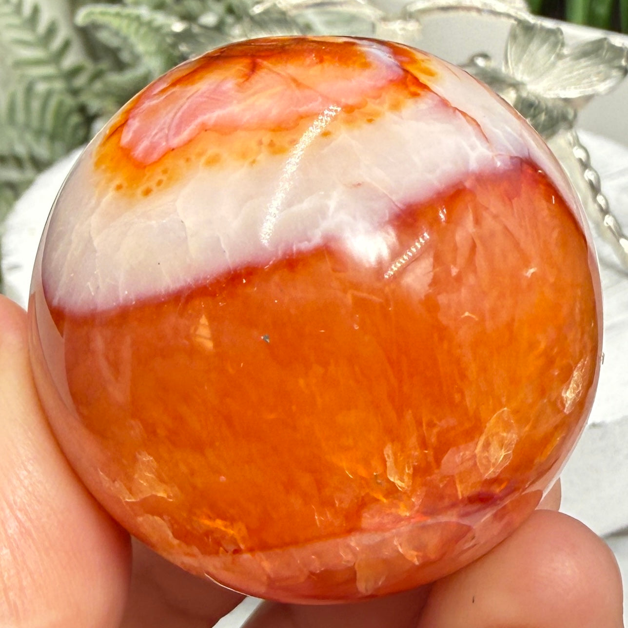 Carnelian Sphere Healing Crystal Ball 100g 41mm