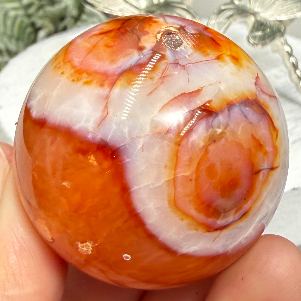 Carnelian Sphere Healing Crystal Ball 100g 41mm
