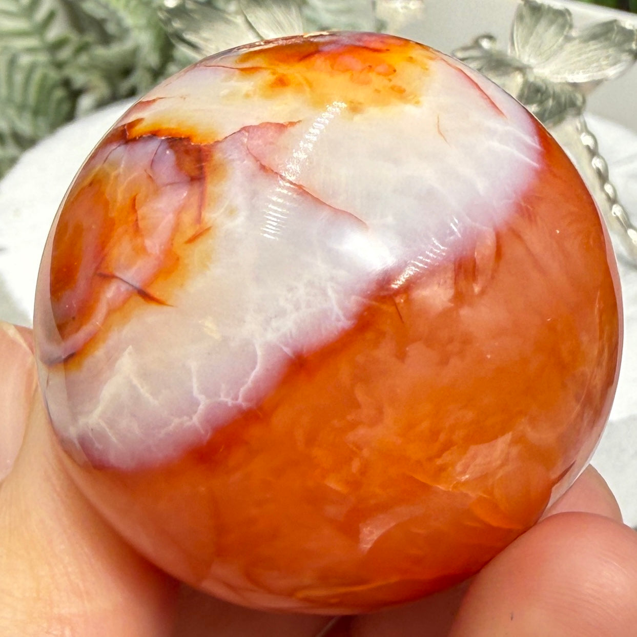 Carnelian Sphere Healing Crystal Ball 100g 41mm