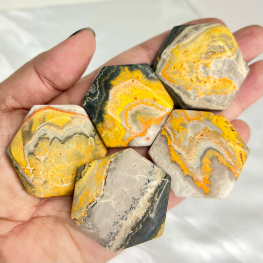 Bumblebee Jasper Star of David Cabochons Crystal Carving YOU CHOOSE
