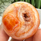 Carnelian with Quartz Sphere Healing Crystal Ball 115g 45mm