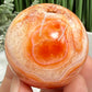 Carnelian with Quartz Sphere Healing Crystal Ball 115g 45mm