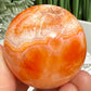 Carnelian with Quartz Sphere Healing Crystal Ball 115g 45mm