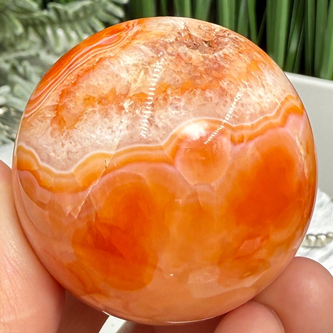 Carnelian with Quartz Sphere Healing Crystal Ball 115g 45mm