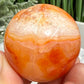 Carnelian with Quartz Sphere Healing Crystal Ball 115g 45mm