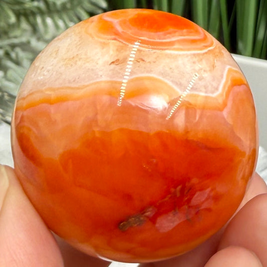 Carnelian with Quartz Sphere Healing Crystal Ball 115g 45mm