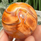 Carnelian in Orca Agate Sphere Healing Crystal Ball 90g 41mm