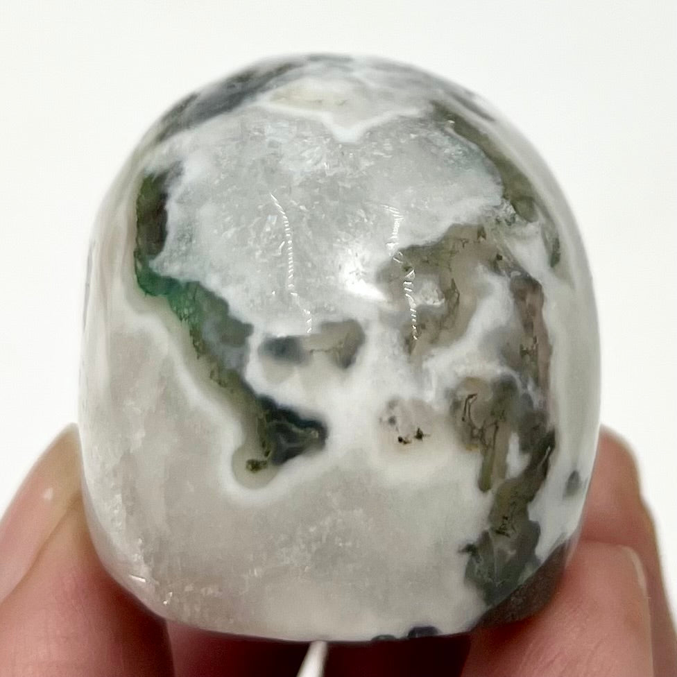 Moss Agate Skull 2 Inches Hand Carved Crystal Carving