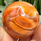 Carnelian in Orca Agate Sphere Healing Crystal Ball 90g 41mm