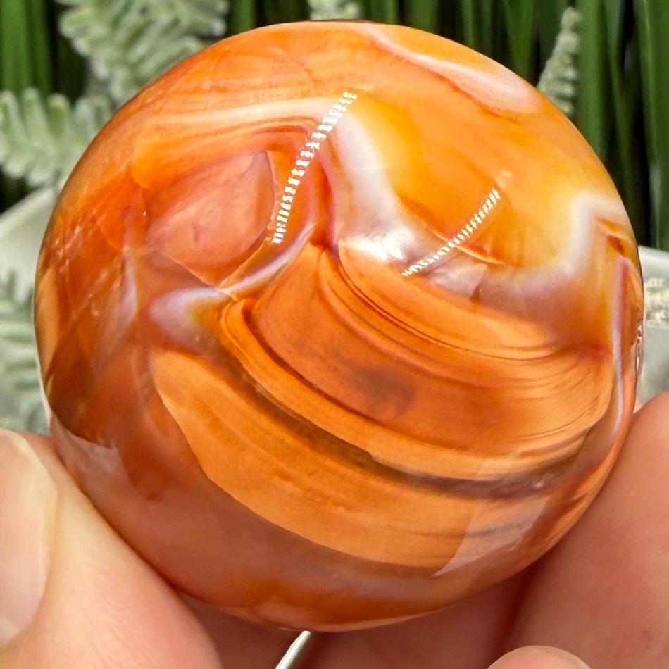 Carnelian in Orca Agate Sphere Healing Crystal Ball 90g 41mm