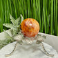Carnelian in Orca Agate Sphere Healing Crystal Ball 107g 43mm