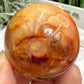 Carnelian in Orca Agate Sphere Healing Crystal Ball 107g 43mm