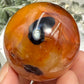Carnelian in Orca Agate Sphere Healing Crystal Ball 107g 43mm