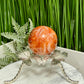 Carnelian with Quartz Sphere Healing Crystal Ball 102g 42mm