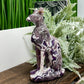 Chevron Dream Amethyst Egyptian Cat Healing Crystal Ancient Animal Carving 480g