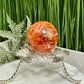Carnelian with Quartz Sphere Healing Crystal Ball 102g 42mm