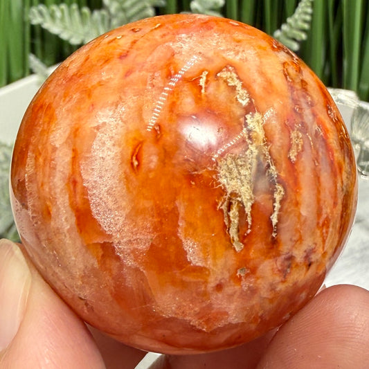 Carnelian with Quartz Sphere Healing Crystal Ball 102g 42mm