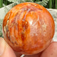 Carnelian with Quartz Sphere Healing Crystal Ball 102g 42mm