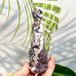 Chevron Dream Amethyst Egyptian Cat Healing Crystal Ancient Animal Carving 480g