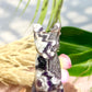 Chevron Dream Amethyst Egyptian Cat Healing Crystal Ancient Animal Carving 480g