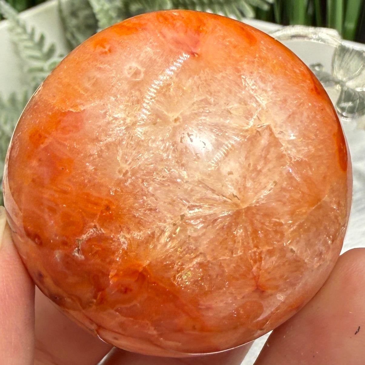 Carnelian with Quartz Sphere Healing Crystal Ball 102g 42mm