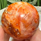 Carnelian with Quartz Sphere Healing Crystal Ball 102g 42mm