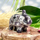 Chevron Dream Amethyst Healing Elephant Crystal Animal Carving 255g