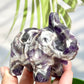 Chevron Dream Amethyst Healing Elephant Crystal Animal Carving 255g