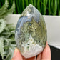 Moss Agate Quartz Druzy Flame High Quality Crystal 176g 82mm