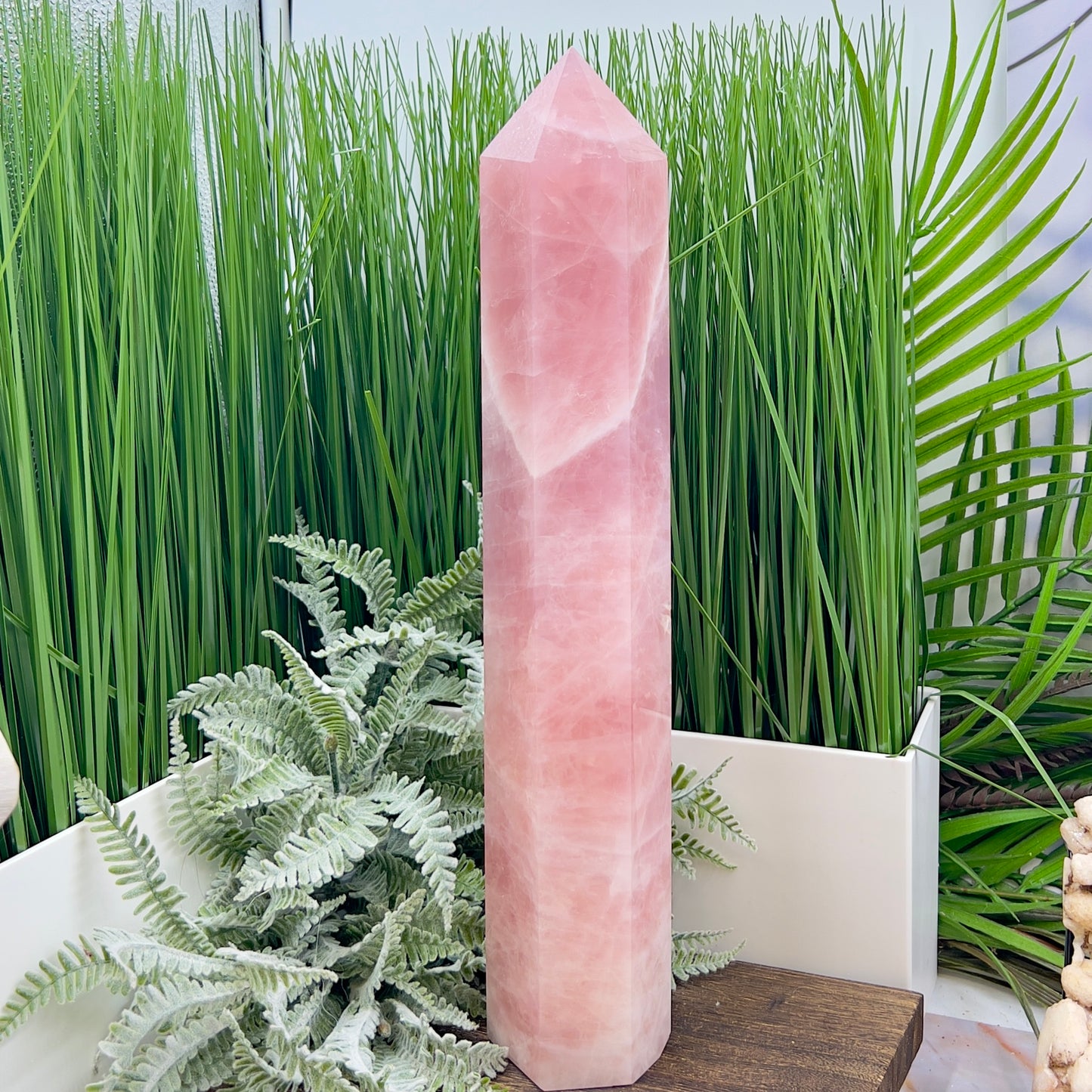Rose Quartz Huge Tower Translucent Healing Crystal Generator 2562g 365mm