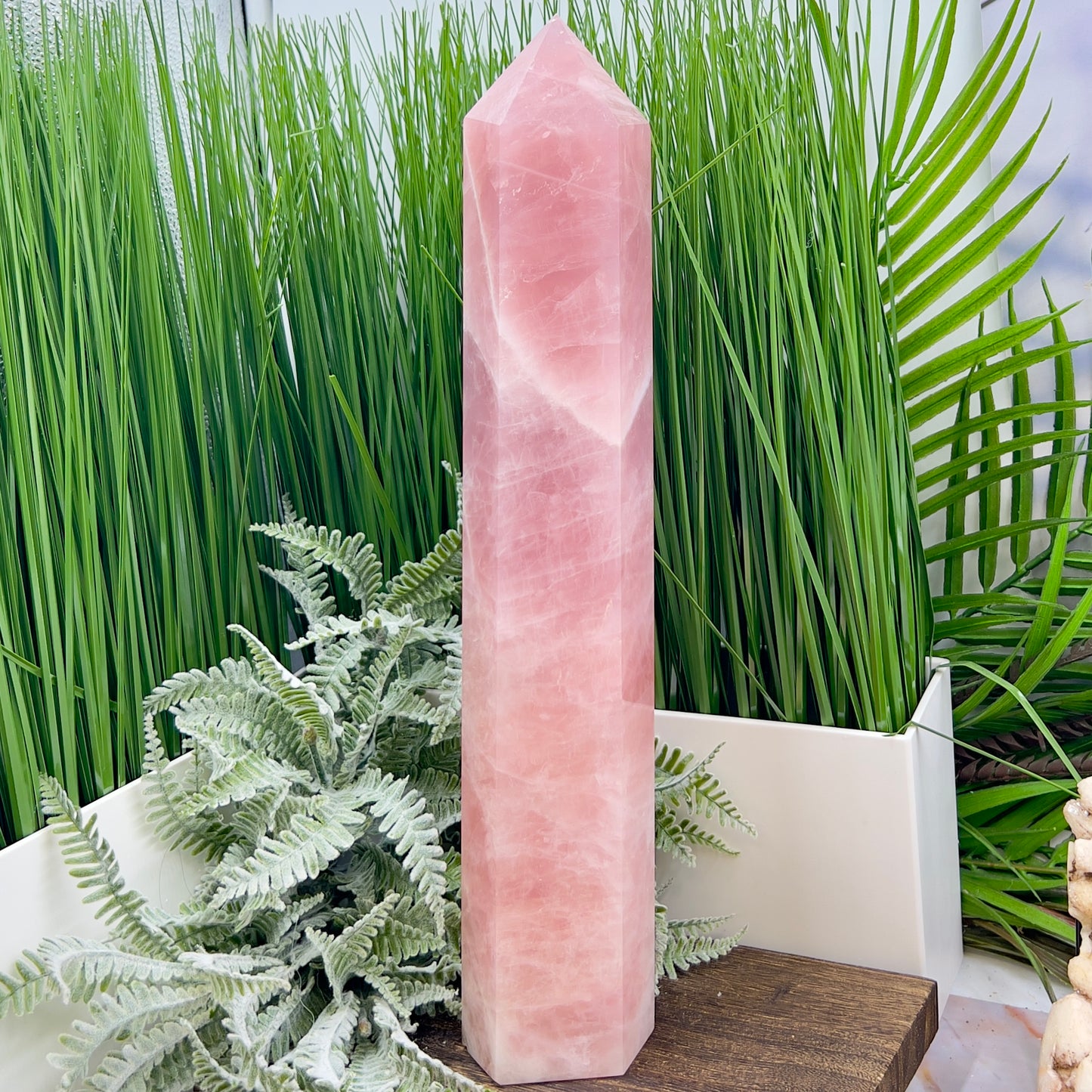 Rose Quartz Huge Tower Translucent Healing Crystal Generator 2562g 365mm