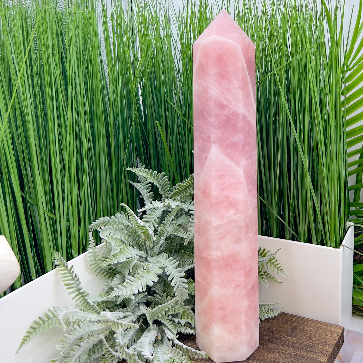 Rose Quartz Huge Tower Translucent Healing Crystal Generator 2562g 365mm