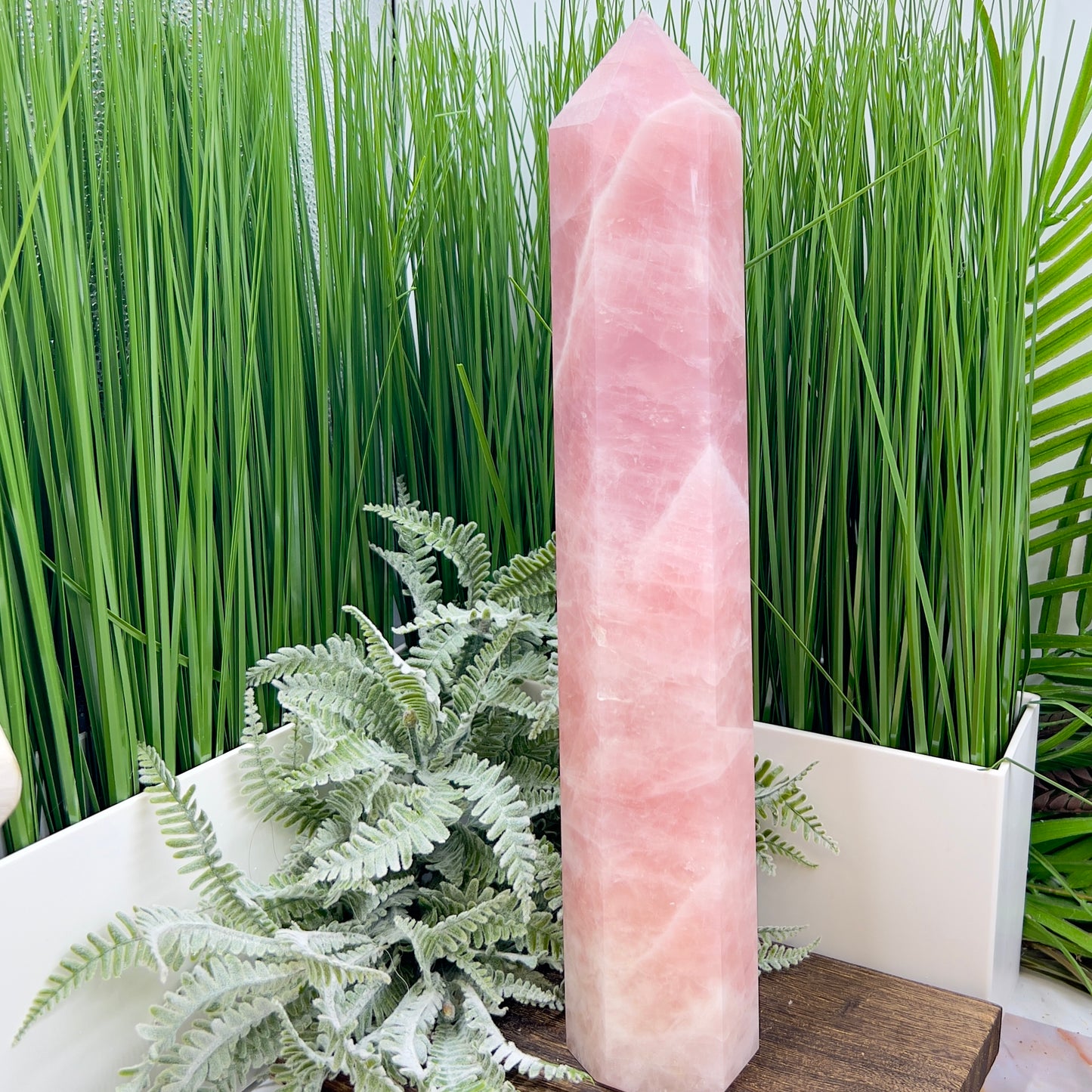 Rose Quartz Huge Tower Translucent Healing Crystal Generator 2562g 365mm