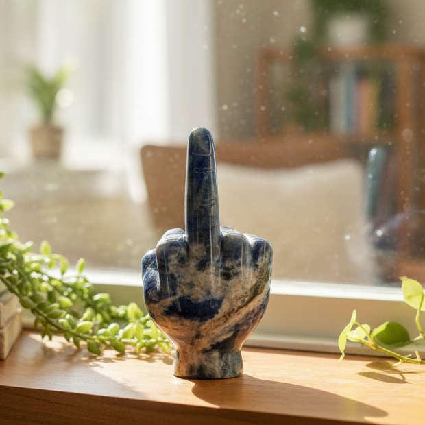 Sodalite Flipping the Bird Middle Finger Crystal 596g 152mm