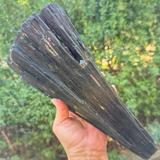 Huge Black Tourmaline Schorl Hay Stack Raw Specimen with Stand Crystal 5kg 11lbs