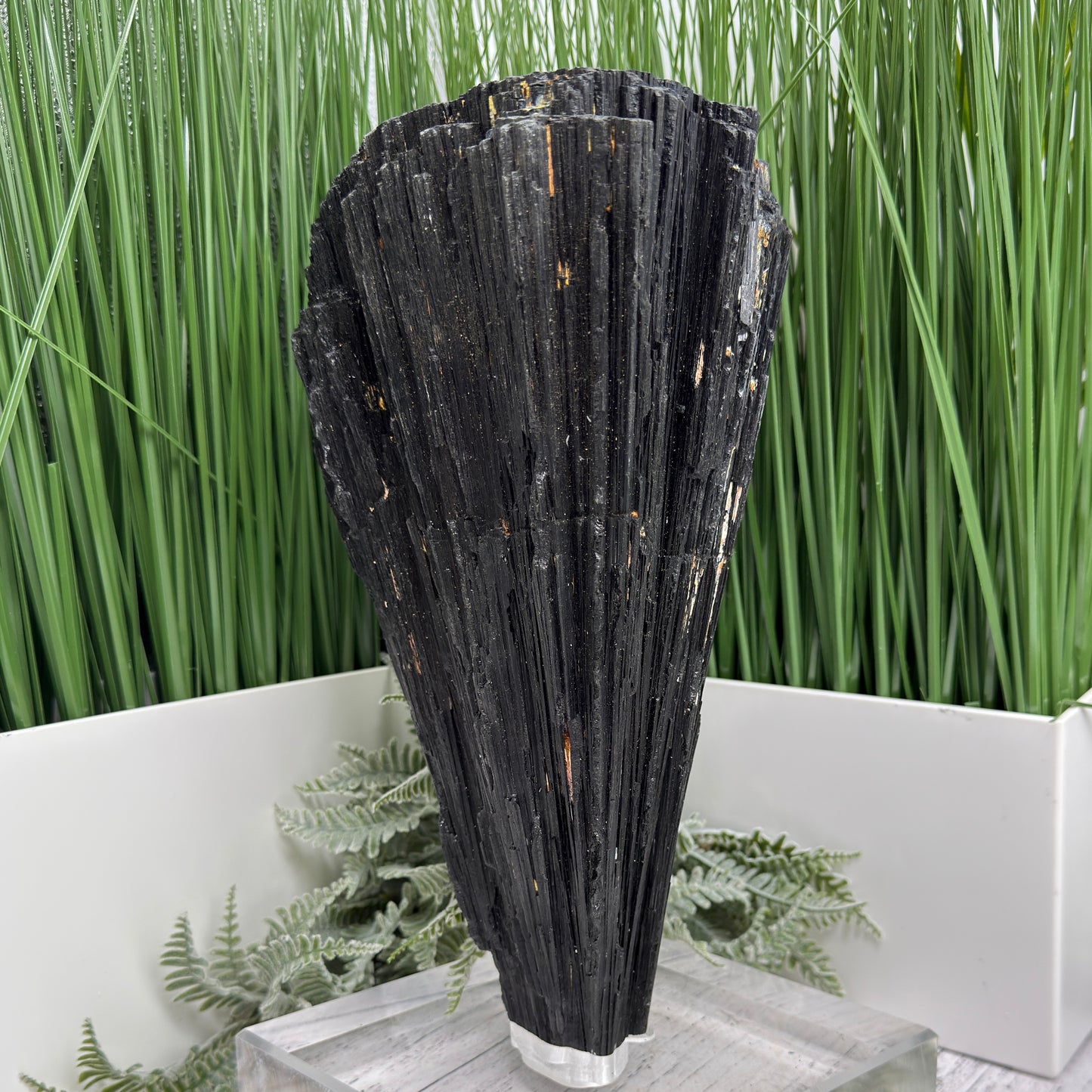 Huge Black Tourmaline Schorl Hay Stack Raw Specimen with Stand Crystal 5kg 11lbs