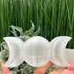 Satin Spar Selenite Moon Phases Bowl Crystal Carving 250g