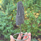 Black Tourmaline Schorl Hay Stack Raw Specimen with Stand Crystal 174g