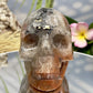 Mosaic Chalcedony Quartz Rare Skull Healing Crystal Carving 977g