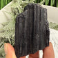 Black Tourmaline Schorl Hay Stack Raw Specimen with Stand Crystal 206g