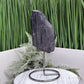Black Tourmaline Schorl Hay Stack Raw Specimen with Stand Crystal 374g